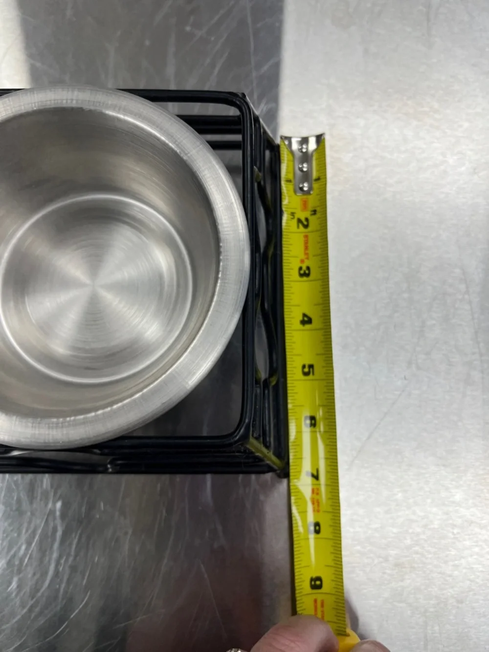 Vibrant Stainless Steel Pet Bowl with Blue Label